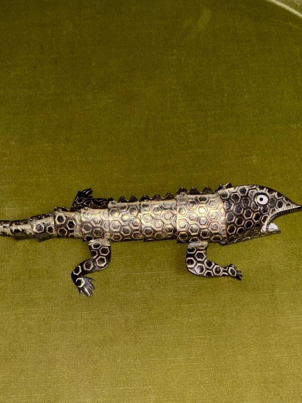Vintage Emilia Castillo Mexico Silver Inlay IGUANA LIZARD Gekko Bottle Opener - Picture 9 of 9